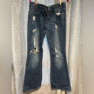 Silver bell bottom jeans size 34